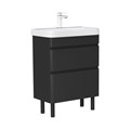 Тумба EQUIL Eltoro 70 напольная 2 ящ. черный софт (под раковину 9595-70) tnELTR70.2Y-03