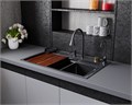 Кухонная мойка многофункц. DQ нерж.сталь матовый серый в комплекте со смесителем и аксессуарами (DKS754606) DKS754606