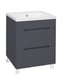 Тумба Runo Парма 60 2 ящика графит под умывальник Omega 60 (00-00001454) 00-00001454
