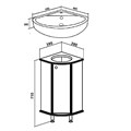 Тумба под раковину Runo угловая (под умывальник Элегия ) Браво 40 (00000000947) 947
