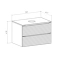 Тумба RUNO Орлеан 70 белый матовый чёрный подвесная под накладной умывальник (00-00002022) 00-00002022