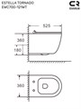 ESTELLA TORNADO Безободковый подвесной унитаз CHARUS, EWC700-121WT, белый, санфарфор EWC700-121WT