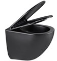 Унитаз подвесной Lemark Glazer 9612004 безободковый, с микролифтом, матовый черный 9612004