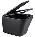 Унитаз подвесной Lemark Florex 9612002 безободковый, с микролифтом, матовый черный 9612002