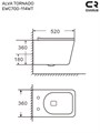 ALVA TORNADO Безободковый подвесной унитаз CHARUS, EWC700-114WT, белый, санфарфор EWC700-114WT