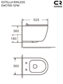 ESTELLA RIMLESS Безободковый подвесной унитаз CHARUS, EWC700-121W, Белый, Сантехнический фаянс EWC700-121W