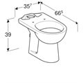 Geberit Renova Чаша унитаза напольного, глубина 66,5 см, горизонтальный выпуск 203820000 203820000