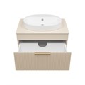 ENFIDA - 70 Тумба подвесная бежевая мат. эмаль 1 ящ. + раковина УТ000014443