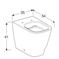 Напольный унитаз Geberit Smyle Square, приставной, закрытая форма, Rimfree: T=54см, Белый 500.840.00.1 500.840.00.1