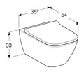 Geberit Smyle Square Унитаз подвесной безободковый Rimfree® в комплекте с сиденьем с плавным закрыванием SoftClose и быстросъемный крепление QuickRelease, глубина 54 см, 500.683.01.1 500.683.01.1