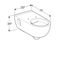 Geberit Renova Comfort Унитаз подвесной безободковый Rimfree®, глубина 70 см, с открытым креплением 500.693.01.1 500.693.01.1