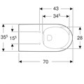 Geberit Renova Comfort Унитаз подвесной безободковый Rimfree®, глубина 70 см 208570000 208570000