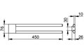 Полотенцедержатель двойной KEUCO EDITION 400 11518210000, неповоротный, 450 мм, нержавеющая сталь finish 11518210000