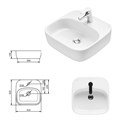 Севан - 150 Тумба подвесная белая с вставкой (эмаль) + столешница + 2 раковины УТ000013728
