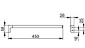 KEUCO MOLL Полотенцедержатель, одинарный, неповоротный, 450 мм, арт. 12720210000 нержавеющая сталь finish 12720210000