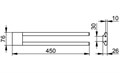 Полотенцедержатель двойной KEUCO EDITION 400 11518250000, неповоротный, 450 мм, латунь шлифованная 11518250000