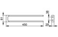 Держатель для полотенец Keuco Edition 11 11118350000, 450 мм, двойной, неповоротный, титан чёрный шлифованный 11118350000