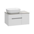 Роял - 80 Тумба подвесная с 2 ящ. белый + столешница + раковина УТ000014961
