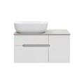Роял - 80 Тумба подвесная с 2 ящ. белый + столешница + раковина УТ000014961