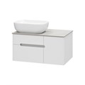 Роял - 80 Тумба подвесная с 2 ящ. белый + столешница + раковина УТ000014961