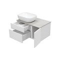 Роял - 80 Тумба подвесная с 2 ящ. белый + столешница + раковина УТ000014961