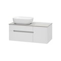 Роял -100 Тумба подвесная с 2 ящ. белый + столешница + раковина УТ000014971