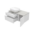 Роял -100 Тумба подвесная с 2 ящ. белый + столешница + раковина УТ000014971