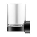 Держатель стакана KEUCO REVA, 12850379000, в комплекте с хрустальным стаканом, черный матовый 12850379000