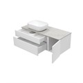 Роял -120 Тумба подвесная с 2 ящ. белый + столешница + раковина УТ000014973