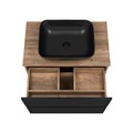 DAKOTA - 80 Тумба подвесная 2 ящ.  (ДСП (Дуб Гал. Черный кварц) + раковина УТ000015015