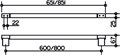 Полотенцедержатель KEUCO PLAN, 14901170600, 600 мм, алюминий анодированный(E6 EV1)/хром 14901170600