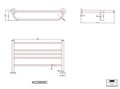 Полка для полотенец с полотенцедержателем, AC0959C, хромированная латунь, глянцевая. AC0959C