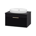 ENFIDA - 70 Тумба подвесная черная мат. эмаль 1 ящ. + раковина УТ000015094 ENFIDA - 70 Тумба подвесная черная мат. эмаль 1 ящ. + раковина УТ000015094