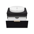ENFIDA - 70 Тумба подвесная черная мат. эмаль 1 ящ. + раковина УТ000015094 ENFIDA - 70 Тумба подвесная черная мат. эмаль 1 ящ. + раковина УТ000015094