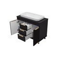ENFIDA -100 Тумба напольная 3 ящ. черная мат. эмаль + раковина УТ000015095 - фото 19746