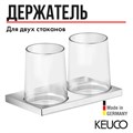 Стакан для зубных щеток Keuco Edition 11 11151019000 с двойным держателем для ванной, 2 стакана, хрусталь, латунь, хром, ручная работа 11151019000 - фото 197646