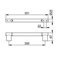 Поручень Keuco PLAN, нержавеющая сталь, 300 мм арт. 14907070000 14907070000
