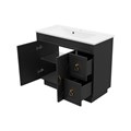 Амбра -100 Тумба черная матовая с 2 ящ. / раковина УТ000015486