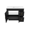 Амбра -100 Тумба черная матовая с 2 ящ. / раковина УТ000015486