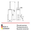 Ершик для унитаза KEUCO EDITION 400 11564139000 с крышкой, в комплекте с хрустальной колбой, с внутренней пластиковой колбой и запасной головкой ершика, подвесной, латунь, хром черный шлифованный 11564139000 - фото 198303