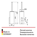 Ершик для унитаза KEUCO EDITION 400 11564139000 с крышкой, в комплекте с хрустальной колбой, с внутренней пластиковой колбой и запасной головкой ершика, подвесной, латунь, хром черный шлифованный 11564139000