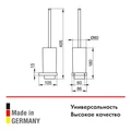 Ершик для унитаза Keuco Edition 11 11164019000 в комплекте с держателем, хрустальной матовой колбой и запасной головкой ершика, подвесной 11164019000