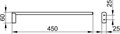 Держатель для полотенец KEUCO EDITION 400 11520050000, 450 мм, одинарный, неповоротный, латунь, никель шлифованный 11520050000