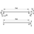 Держатель для полотенец  Keuco EDITION 90 19101010800, 800 mm, латунь, хром, без отражателей 19101010800 - фото 198696 Держатель для полотенец  Keuco EDITION 90 19101010800, 800 mm, латунь, хром, без отражателей 19101010800 - фото 198696