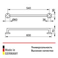 Держатель для полотенец  Keuco EDITION 90 19001010600, 600 mm, латунь, хром 19001010600