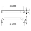 Держатель для полотенец Keuco Edition 300 30001010600 600 mm, латунь, хром 30001010600