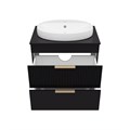 ENFIDA - 70 Тумба напольная 2 ящ. черная мат. эмаль + раковина УТ000015616