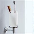 Стакан для зубных щеток с держателем Duravit Starck T 0099311000 для ванной, стекло, латунь, хром 0099311000