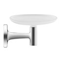 Мыльница для ванной Duravit Starck T 0099331000, матовое стекло, с держателем, латунь, хром 0099331000 - фото 199065
