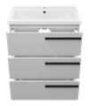 Ненси - 70 Тумба напольная  3 ящ. серая мат. эмаль + раковина УТ000015706
